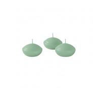 Velas flotantes diámetro 4,5 cm altura 2,7 cm - 20 unidades - Color gris verde - Cereria Di Giorgio