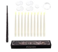 Velas Flotantes, Varita Mágica, Vela sin Llama, 10 Velas Mágicas Colgantes, Velas Flotantes sin Llama con Varita Remota para Decoración del Hogar, Fiestas, Bodas