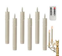 Velas LED - 7,68x0,79 Pulgadas, 6 Piezas Decoraciones De Navidad | Velas LED Con Pilas Efecto Llamas Para Navidad | Para Interior Exterior Chimenea Boda Cumpleaños San Valentín Fiesta Camping