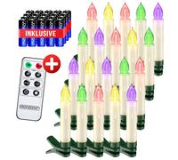 Velas LED árbol de Navidad set de 20 multicolor incl pilas