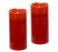 Velas LED de cera real, juego de 2 velas eléctricas, velas LED parpadeantes, luz blanca cálida, luces de ambiente, decoración de pilar, velas grandes de Adviento, corona de Adviento, corona de San