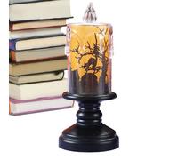 Velas LED de Halloween, velas de Halloween con baterías,Luces de decoración de escritorio de vela de Halloween - Velas sin llama, accesorios para el hogar embrujado, centros de mesa a pilas