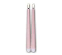Velas LED "FLAME CANDY", sin llama, luz cálida, llama parpadeante, temporizador y pilas, color rosa, 2 unidades