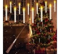 Velas LED flotantes Decoración Navideña, 12 cadenas de velas mágicas para colgar con varita a distancia, LED velas sin llama, velas a pilas para casa, iglesia, fiesta, decoración de Navidad