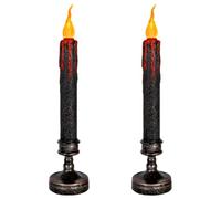 Velas LED Halloween, 29.5 CM Velas Sin Llama LED, Velass Sin Llama Halloween, Velass L-E-D Parpadeantes Halloweens, Adecuado para Fiestas de Halloweens, Decoración de Interiores de Casas de Terror