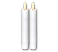 Velas LED "llama", juego de 2, blancas, 15x2cm