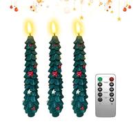 Velas LED para árbol de - 9,65 pulgadas Decoración luminosa de mesa | Velas LED sin llama - Luz de ambiente con carcasa ABS y mando a distancia para salón y fiestas