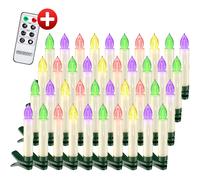 Velas LED para árbol de Navidad set de 40 multicolor incl mando