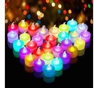 Velas LED que Cambian de Color - 50 Unidades, Velas de Té Sin Llama, Funcionan Con Pilas, Luces LED para Navidad y Decoraciones de Halloween