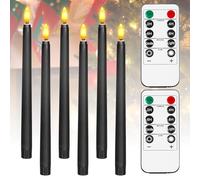 Velas LED Sin llama,6 Piezas 28CM Velas Cónicas Sin Llama Con 2 Mando a Distancia,Velas LED Largas,Flameless Candles,Luz De Vela LED Para Navidad,Pascua,Vacaciones,Decoración De Habitaciones,Bodas