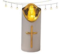Velas LED Sin Llama - Luces Para Tumbas Que Funcionan Con Pilas | Vela Eléctrica Conmemorativa | Vela Decorativa Reutilizable De PP De 12,5 Cm Para Iglesias, Mesita De Noche, Sala De Estar, Jardín, Pa