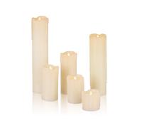 Relaxdays Set de 48 Velas Led, Eléctricas, A Pilas, Navidad, Decoración, Luz Centelleante, Sin Llama, Cera, Ø 5 cm, Crema