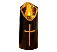 Velas LED sin llama - Luz de pilar parpadeante eléctrica con pilas de 5x12,5 cm, lámpara decorativa de PP reutilizable para el hogar | Para dormitorio, jardín, de porche, tumba conmemorativa.