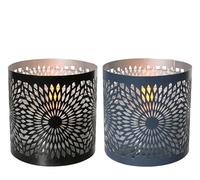 Velas LED solares de 8 x 8 cm, metal, 1 unidad surtida, vela solar con efecto parpadeante y juego de luz, farolillo solar para exteriores, vela solar para exteriores, decoración de jardín, decoración