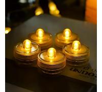 Velas LED Sumergibles 12PCS Weihnachten candles Mini Velas Lmpermeables Sin Llama Luz Blanca Cálida Impermeables Funciona Con Pilas para Acuarios Jardines Bodas Fiestas Estanques Piscinas Bañeras Spas