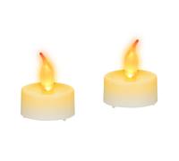 Relaxdays Velas Led con Pilas, Plástico, Blanco, 4,5 x 3,5 x 3,5 cm, 2 Unidades