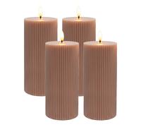 Velas LED Velas pilar Cera real Velas eléctricas Llama parpadeante Set 4