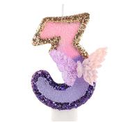 Velas morada de cumpleaños mariposa 3D número 3, para la vela mariposa de oro púrpura en la parte superior del cupcake, decoración en la parte superior del pastel de vela de cumpleaños de la niña