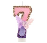 Velas morada de cumpleaños mariposa 3D número 7, para la vela mariposa de oro púrpura en la parte superior del cupcake, decoración en la parte superior del pastel de vela de cumpleaños de la niña