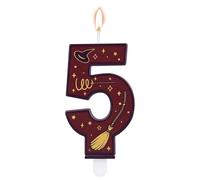 Velas Numéricas con Temática de Mago Mágico, Vela con Número para Tarta Temática de Mago Color Marrón Ideal para Fiestas Cumpleaños Infantiles (5)