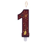Velas Numéricas con Temática de Mago Mágico, Vela con Número para Tarta Temática de Mago Color Marrón Ideal para Fiestas Cumpleaños Infantiles (1)