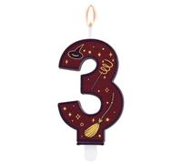 Velas Numéricas con Temática de Mago Mágico, Vela con Número para Tarta Temática de Mago Color Marrón Ideal para Fiestas Cumpleaños Infantiles (3)
