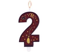 Velas Numéricas con Temática de Mago Mágico, Vela con Número para Tarta Temática de Mago Color Marrón Ideal para Fiestas Cumpleaños Infantiles (2)