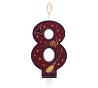 Velas Numéricas con Temática de Mago Mágico, Vela con Número para Tarta Temática de Mago Color Marrón Ideal para Fiestas Cumpleaños Infantiles (8)