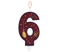 Velas Numéricas con Temática de Mago Mágico, Vela con Número para Tarta Temática de Mago Color Marrón Ideal para Fiestas Cumpleaños Infantiles (6)