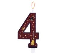 Velas Numéricas con Temática de Mago Mágico, Vela con Número para Tarta Temática de Mago Color Marrón Ideal para Fiestas Cumpleaños Infantiles (4)