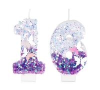 Velas Números 16 Cumpleaños, Mariposa Velas de Cumpleaños, Morado Lentejuelas Decoración para Tartas Numeros Velas para Cumpleaños Boda Aniversario Graduación Fiesta