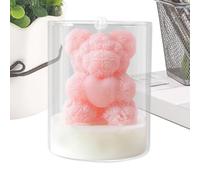 Velas para el Día de San Valentín | Decoración de Oso Corazón - Vela de Aromaterapia | Para Parejas Novios Novias Cena Cita Propuesta Dormitorio Sala de Estar Mesita de