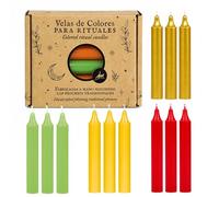 Velas para Rituales Esotéricos | Pack 12 Velas Mágicas Artesanales | Amor, Dinero, Limpieza, Protección, Abrir Caminos, Miel | Velas de Colores | 12 x 1,8 cm | Las Velas de Mariano (Abrir Caminos)