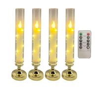 Velas parpadeantes sin llama, velas LED parpadeantes, vela eléctrica sin llama con control remoto, de mesa, luz de ambiente para boda, Halloween, festivales, mesas de comedor, decoración de
