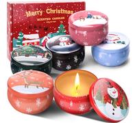 Velas perfumadas de Navidad, juego de regalo de 6 velas de aromaterapia para mujer, velas para el hogar, velas perfumadas para ella, velas perfumadas para Navidad, cumpleaños, Acción de Gracias, Día