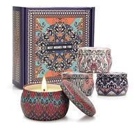 Velas Perfumadas de Regalo 4 Pack, de San Valentin, Juego de Velas Aromáticas, 125g para Aliviar el Estrés de las Mujeres, para Aniversario, Día de la Madre, Baño, Yoga