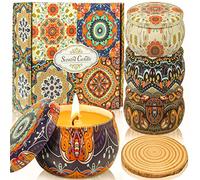 Velas perfumadas de regalo para mujeres: juego de velas para fragancia del hogar, paquete de 4 velas de aromaterapia de cera de soja, velas de alivio del estrés para bañera, yoga, dormir, regalos de