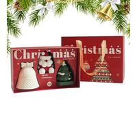 Velas perfumadas invernales, 3 unidades con diseño de árbol de Navidad en aspecto de dibujos animados como decoración de , velas perfumadas de lujo, decoración de mesa, para adultos