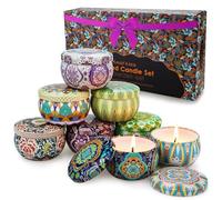 Velas Perfumadas Juego de 8 Piezas Vela Aromática Regalo de Velas de Aromaterapia Cera de Soja Natural Vela de Viaje Adecuado para Yoga Baño Dormitorio