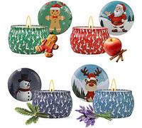 Velas Perfumadas, Juego de Regalo para Mujeres, Velas de Cera de Soja Natural de 4.4 oz en Lata, Regalo Velas de Aromaterapia de Navidad, para Mamás, Novias, Colegas y Amigos