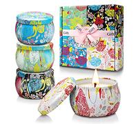 Velas Perfumadas, Juego de Velas 4 Piezas, Aromaterapia Cera de Soja Velas Aromaticas, Aliviar el Estrés, Adecuadas para Dormitorio Aromaterapia, Aniversario,Regalos Mujer,Baño,Yoga,Cumpleaños