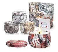Velas Perfumadas, Juego de Velas 4 Piezas, Aromaterapia Velas Aromaticas, Aliviar el Estrés, Adecuadas para Dormitorio Aromaterapia, Aniversario,Regalos Mujer,Baño,Yoga,Cumpleaños Madre Amante