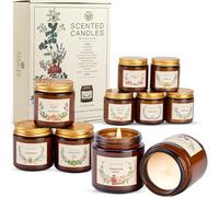 Velas Perfumadas Set de Regalo, 10 Velas Perfumadas Mujeres，Aromática Regalo de Velas Cera de Soja Natural, Velas en tarro ámbar Decorativas Para Regalo Mujer, Navidad, Cumpleaños, San Valentín