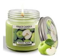 Velas Perfumadas,Velas Aromaticas,Velas de Cera de Soja Natural,Sabor a Manzana Verde,Frasco de Vidrio, 18 Horas de combustin, para Regalo y Decoración del Hogar
