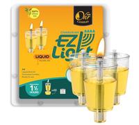Velas precargadas para taza de aceite de menorá - Hanukkah EZ Lights - 100% aceite de oliva con mecha de algodón en taza, paquete de 44, quemaduras aprox. 1 1/2 horas