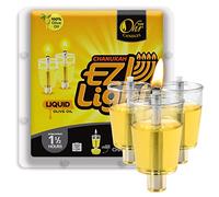 Velas precargadas para taza de aceite de menorá - Hanukkah EZ Lights - 100% aceite de oliva con mecha de algodón en taza, paquete de 44, quemaduras aprox. 1 1/2 horas