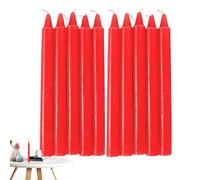 Velas puntiagudas, 10 x 16 cm, mechas de combustión largas, sin humo, fuentes de luz de emergencia de de parafina inodoras, llamas multifuncionales blancas y rojas para cenas | Accesorios para el