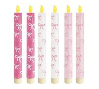 Velas puntiagudas sin llama - 6 piezas de candelabros LED para San Valentín | Velas parpadeantes que funcionan con pilas | Luces cálidas realistas para la mesa de comedor en casa, chimenea, exterior