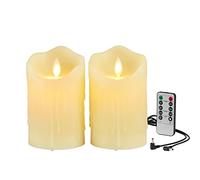 Velas recargables, velas LED con gotas de cera, velas de Halloween, velas LED con mando a distancia, velas parpadeantes sin llama, velas para exteriores con temporizador, cable de carga incluido, 15