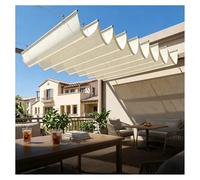 Velas retráctiles Wave e Sails, toldo impermeable para patio al aire libre con kit de montaje (1,3 x 8 m de ancho x 4,26 m de largo) para protección solar y fácil instalación
